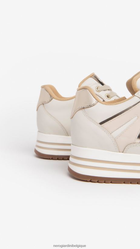chaussure être NeroGiardini fille art. baskets en cuir i332711f osso F2F08N462