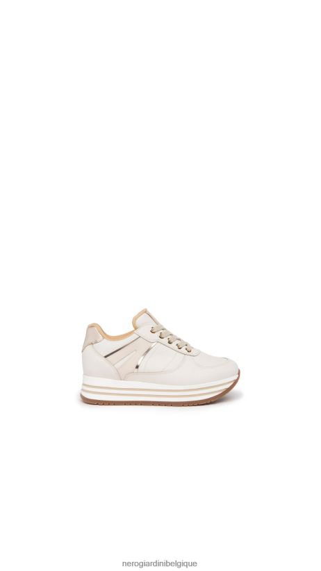 chaussure être NeroGiardini fille art. baskets en cuir i332711f osso F2F08N462