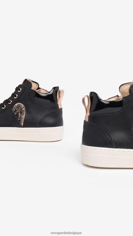 chaussure être NeroGiardini fille art. baskets en cuir i332721f noir F2F08N463
