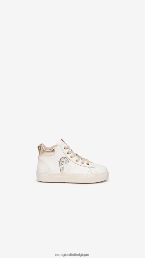 chaussure être NeroGiardini fille art. baskets en cuir i332722f osso F2F08N464