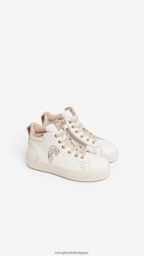 chaussure être NeroGiardini fille art. baskets en cuir i332722f osso F2F08N464