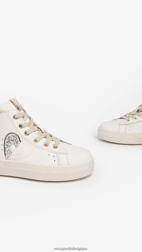 chaussure être NeroGiardini fille art. baskets en cuir i332722f osso F2F08N464