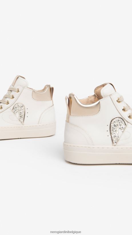 chaussure être NeroGiardini fille art. baskets en cuir i332722f osso F2F08N464