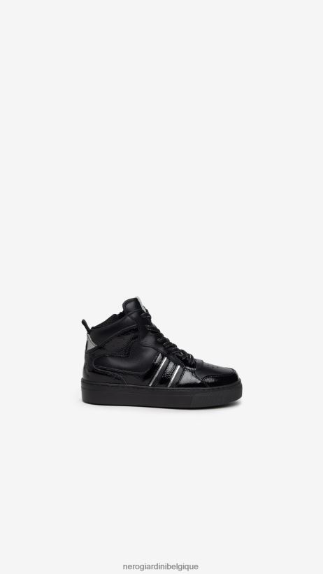 chaussure être NeroGiardini fille art. baskets en cuir i332725f noir F2F08N466