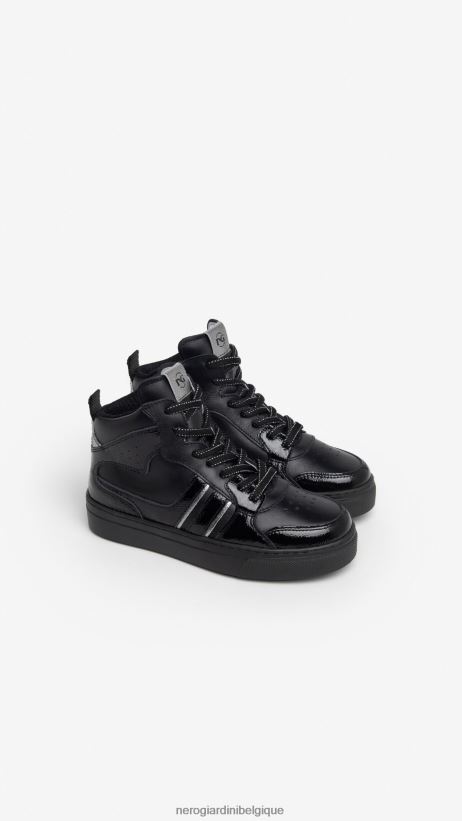 chaussure être NeroGiardini fille art. baskets en cuir i332725f noir F2F08N466