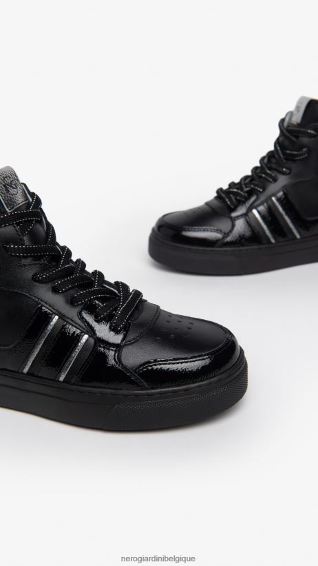 chaussure être NeroGiardini fille art. baskets en cuir i332725f noir F2F08N466