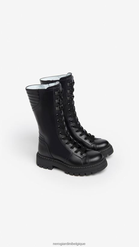 chaussure être NeroGiardini fille art. bottes en cuir i332801f noir F2F08N479