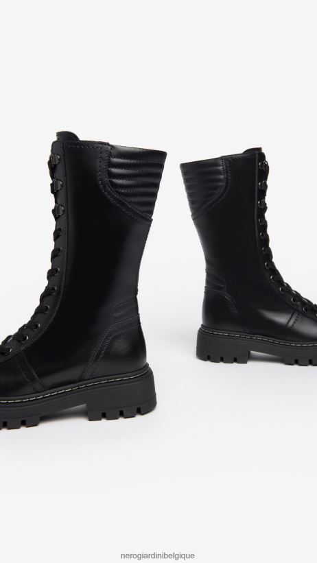 chaussure être NeroGiardini fille art. bottes en cuir i332801f noir F2F08N479