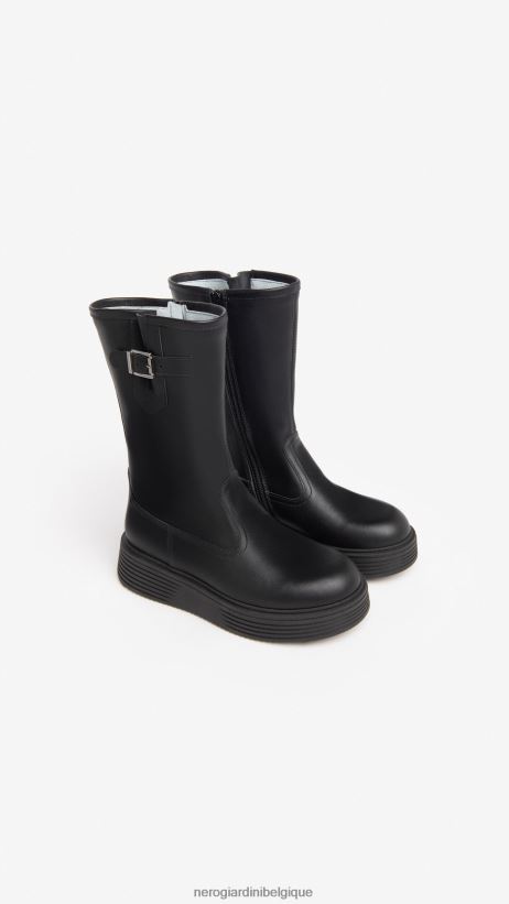 chaussure être NeroGiardini fille art. bottes en cuir i332821f noir F2F08N484