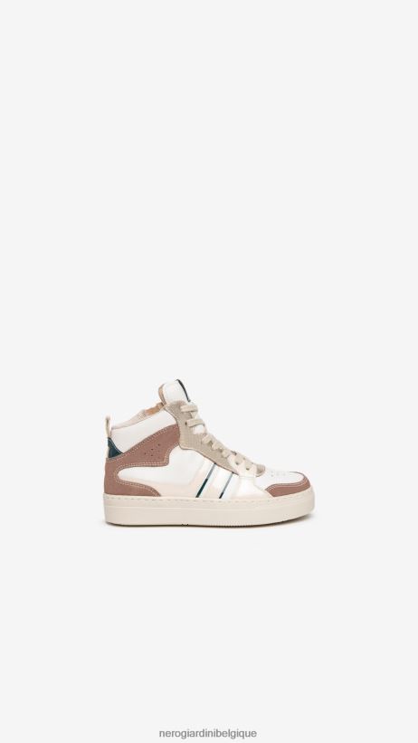 chaussure être NeroGiardini fille art. i332726f baskets en cuir cipria F2F08N467