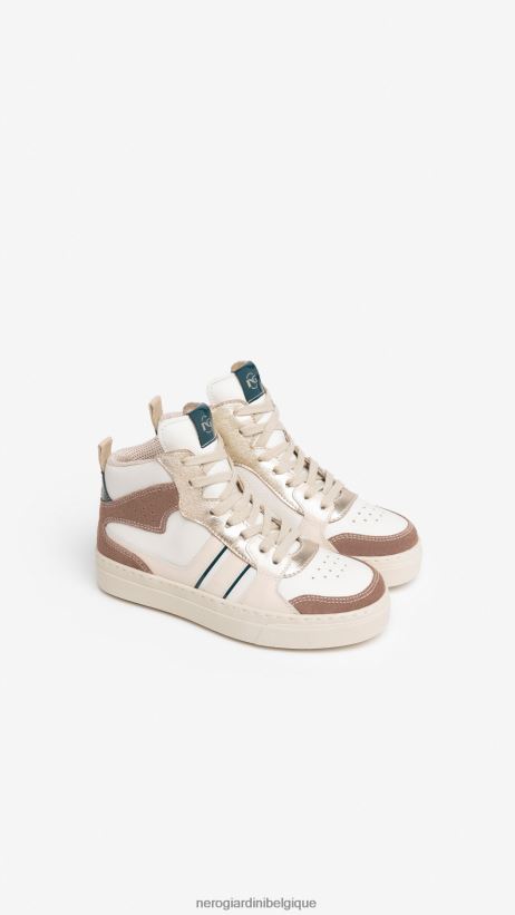 chaussure être NeroGiardini fille art. i332726f baskets en cuir cipria F2F08N467