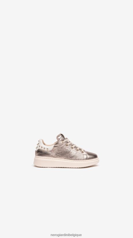 chaussure être NeroGiardini fille art. i332735f baskets en cuir Leo F2F08N471