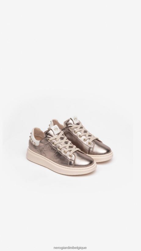chaussure être NeroGiardini fille art. i332735f baskets en cuir Leo F2F08N471