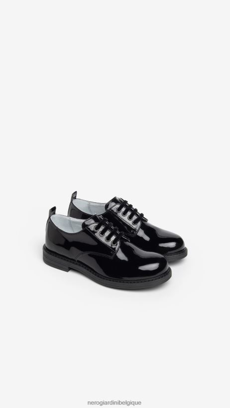 chaussure être NeroGiardini fille art. i332751f chaussures à lacets en tissu technique noir F2F08N474