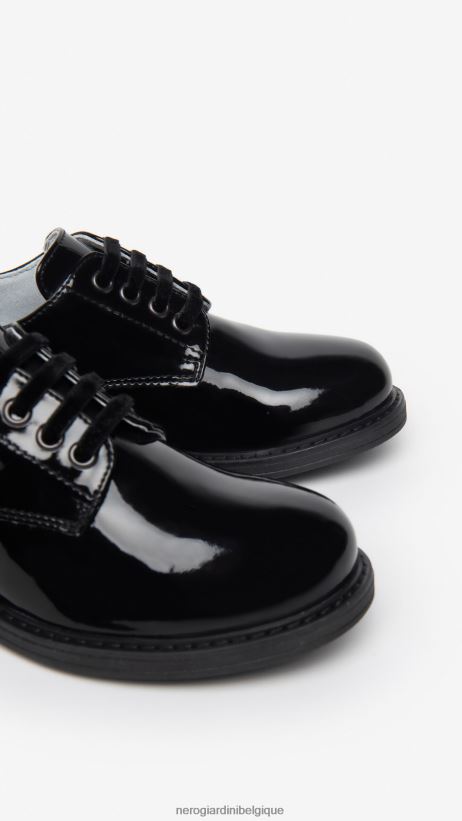 chaussure être NeroGiardini fille art. i332751f chaussures à lacets en tissu technique noir F2F08N474