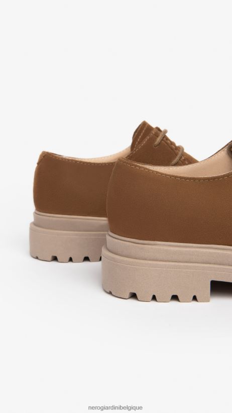 chaussure être NeroGiardini fille art. i332763f chaussures à lacets en cuir malto F2F08N494