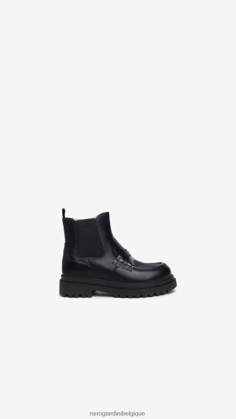 chaussure être NeroGiardini fille art. i332764f bottines chelsea en cuir noir F2F08N495