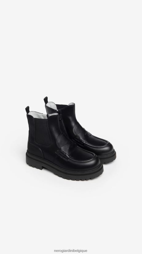 chaussure être NeroGiardini fille art. i332764f bottines chelsea en cuir noir F2F08N495