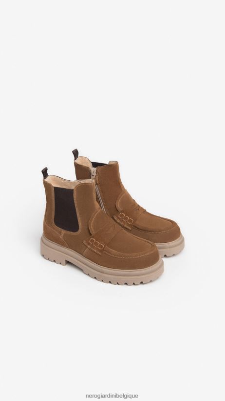 chaussure être NeroGiardini fille art. i332765f bottines chelsea en cuir malto F2F08N496