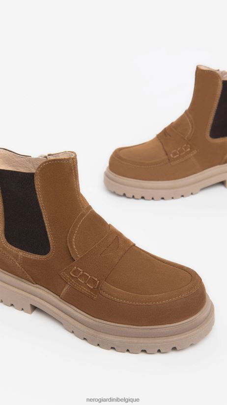 chaussure être NeroGiardini fille art. i332765f bottines chelsea en cuir malto F2F08N496