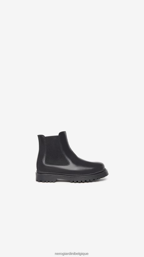 chaussure être NeroGiardini fille art. i332771f bottines chelsea en cuir noir F2F08N478