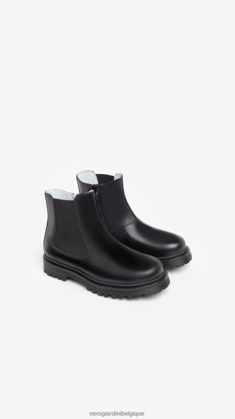 chaussure être NeroGiardini fille art. i332771f bottines chelsea en cuir noir F2F08N478