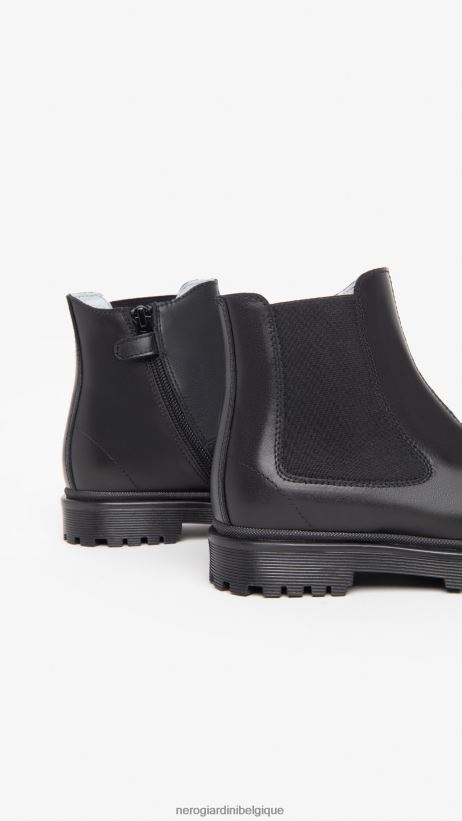chaussure être NeroGiardini fille art. i332771f bottines chelsea en cuir noir F2F08N478