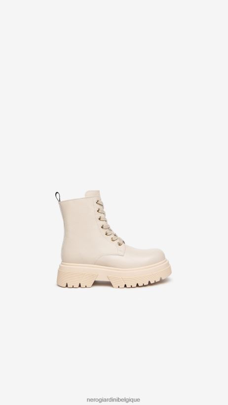 chaussure être NeroGiardini fille art. i332780f bottes de combat en cuir beige F2F08N482