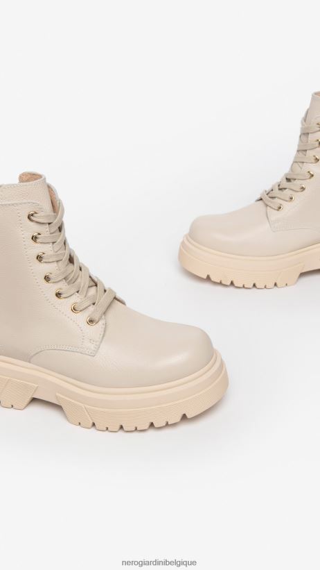 chaussure être NeroGiardini fille art. i332780f bottes de combat en cuir beige F2F08N482