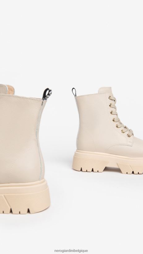 chaussure être NeroGiardini fille art. i332780f bottes de combat en cuir beige F2F08N482