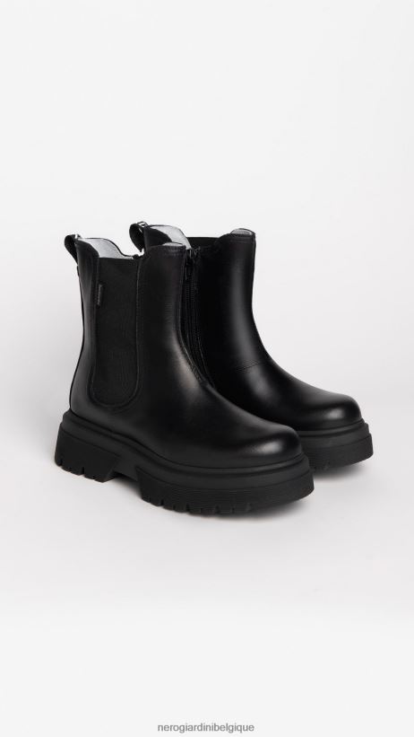 chaussure être NeroGiardini fille art. i332781f bottines chelsea en cuir noir F2F08N483