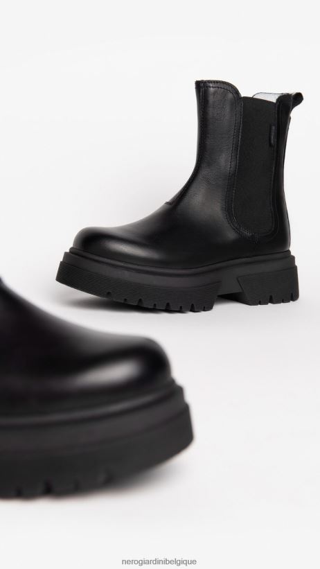 chaussure être NeroGiardini fille art. i332781f bottines chelsea en cuir noir F2F08N483