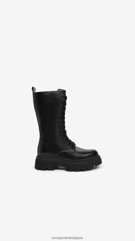 chaussure être NeroGiardini fille art. i332782f bottes en cuir noir F2F08N481