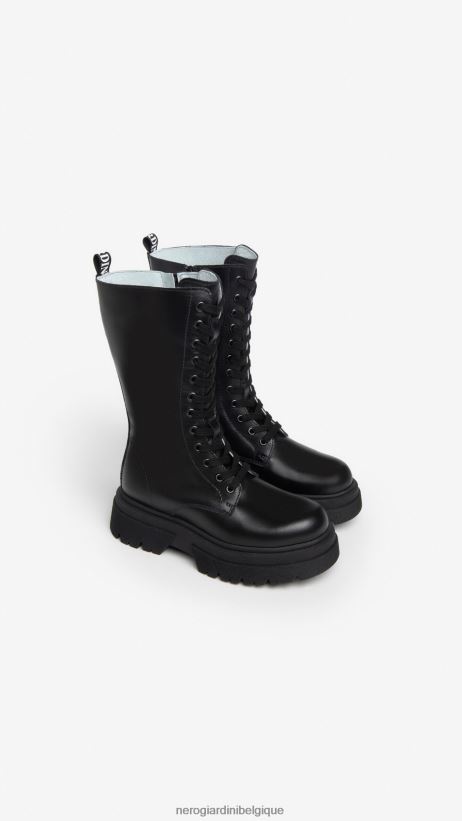 chaussure être NeroGiardini fille art. i332782f bottes en cuir noir F2F08N481