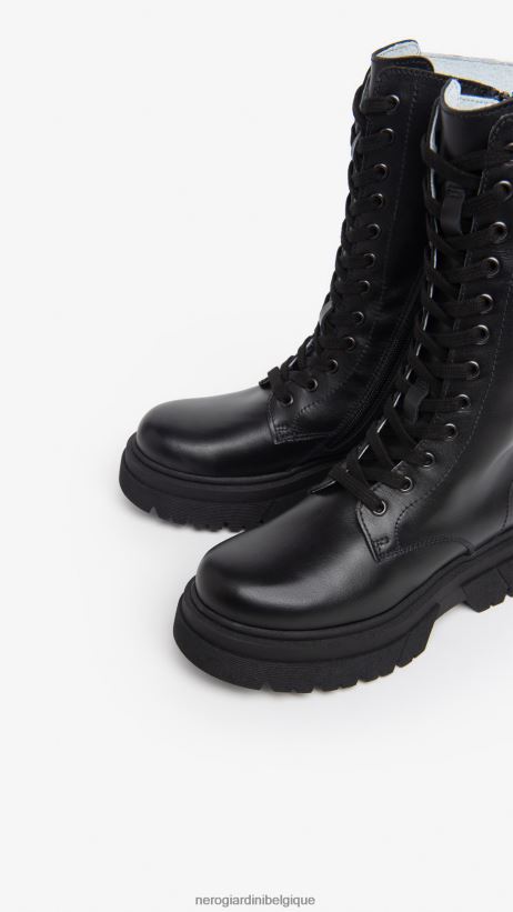 chaussure être NeroGiardini fille art. i332782f bottes en cuir noir F2F08N481