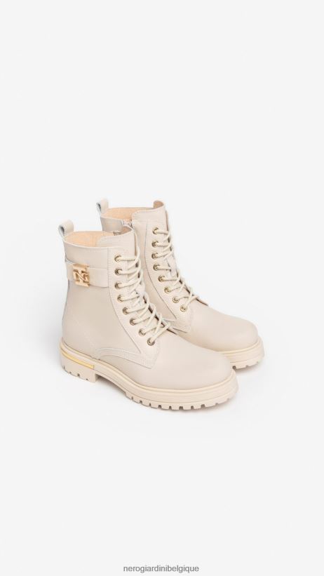 chaussure être NeroGiardini fille art. i332790f bottes de combat en cuir beige F2F08N486