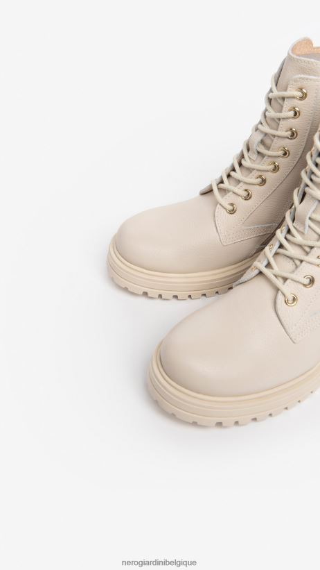 chaussure être NeroGiardini fille art. i332790f bottes de combat en cuir beige F2F08N486