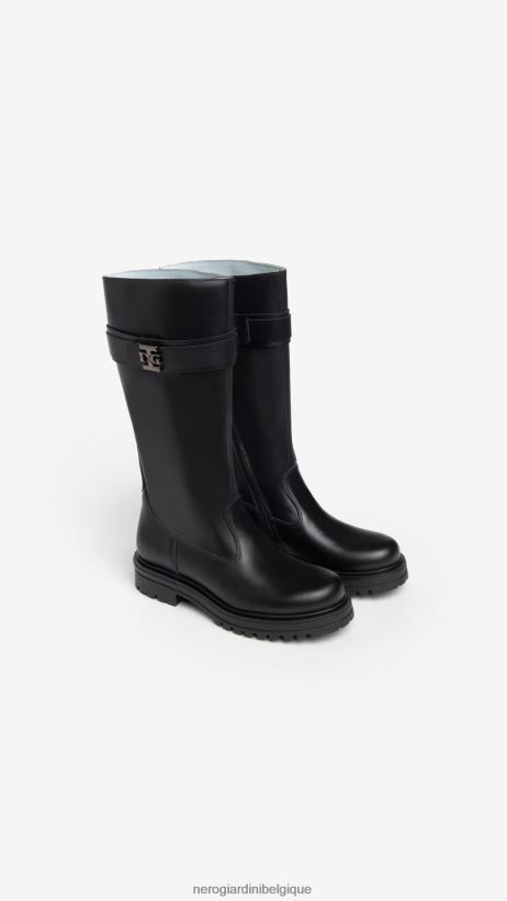 chaussure être NeroGiardini fille art. i332794f bottes en cuir noir F2F08N491