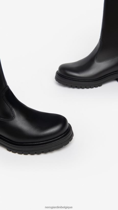 chaussure être NeroGiardini fille art. i332794f bottes en cuir noir F2F08N491