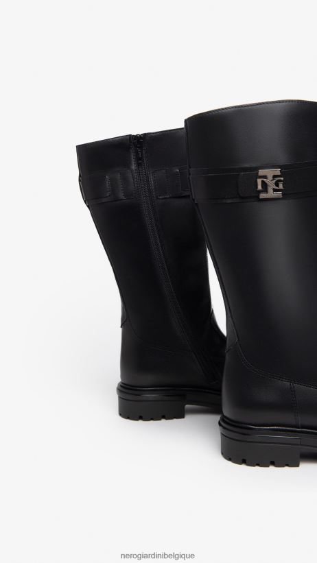 chaussure être NeroGiardini fille art. i332794f bottes en cuir noir F2F08N491