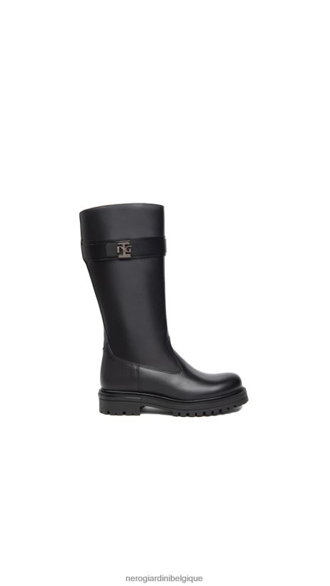 chaussure être NeroGiardini fille art. i332794f bottes en cuir noir F2F08N491