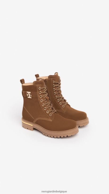 chaussure être NeroGiardini fille art. i332798f bottes de combat en cuir malto F2F08N487