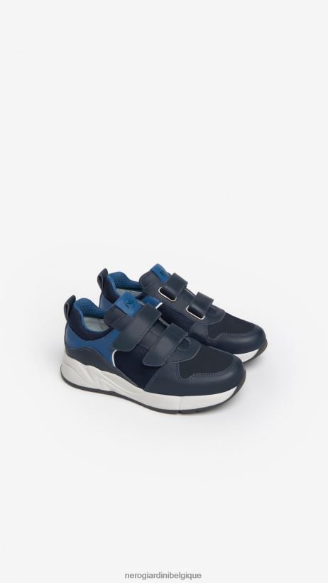 chaussure être NeroGiardini garçon art. baskets en cuir et toile i334500m incantant F2F08N442