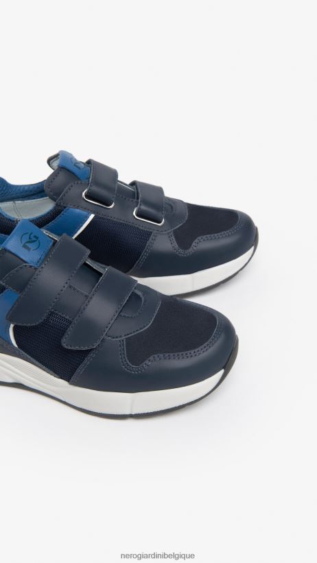 chaussure être NeroGiardini garçon art. baskets en cuir et toile i334500m incantant F2F08N442