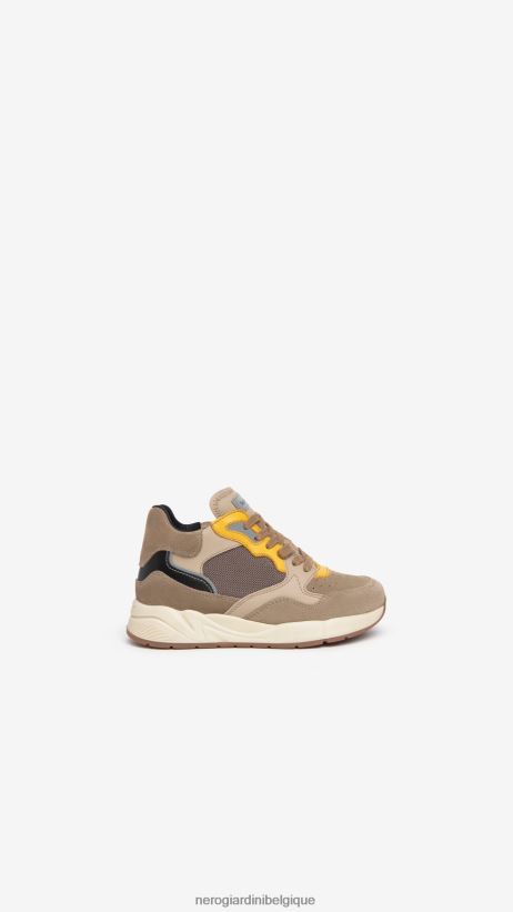 chaussure être NeroGiardini garçon art. baskets en cuir et toile i334502m biscotto F2F08N444