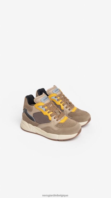 chaussure être NeroGiardini garçon art. baskets en cuir et toile i334502m biscotto F2F08N444