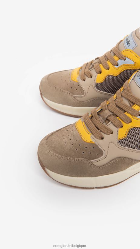 chaussure être NeroGiardini garçon art. baskets en cuir et toile i334502m biscotto F2F08N444