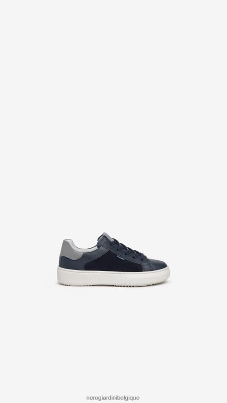 chaussure être NeroGiardini garçon art. baskets en cuir et toile i334520m incantant F2F08N447