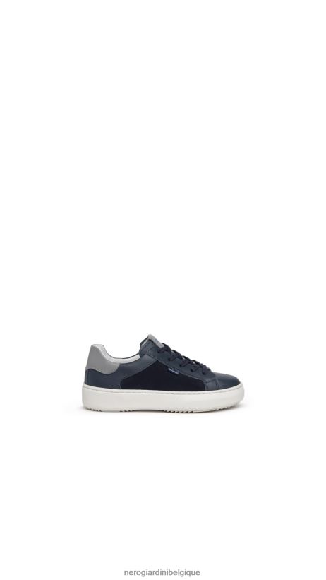chaussure être NeroGiardini garçon art. baskets en cuir et toile i334520m incantant F2F08N447