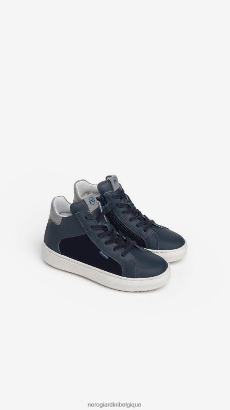 chaussure être NeroGiardini garçon art. baskets en cuir et toile i334521m incantant F2F08N446